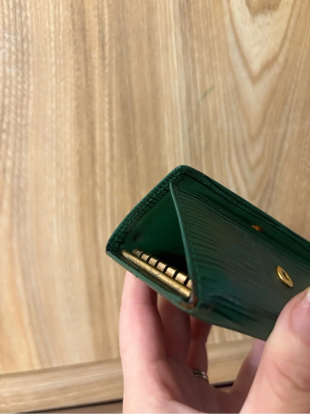 Auth Louis Vuitton Epi Leather Key case Green